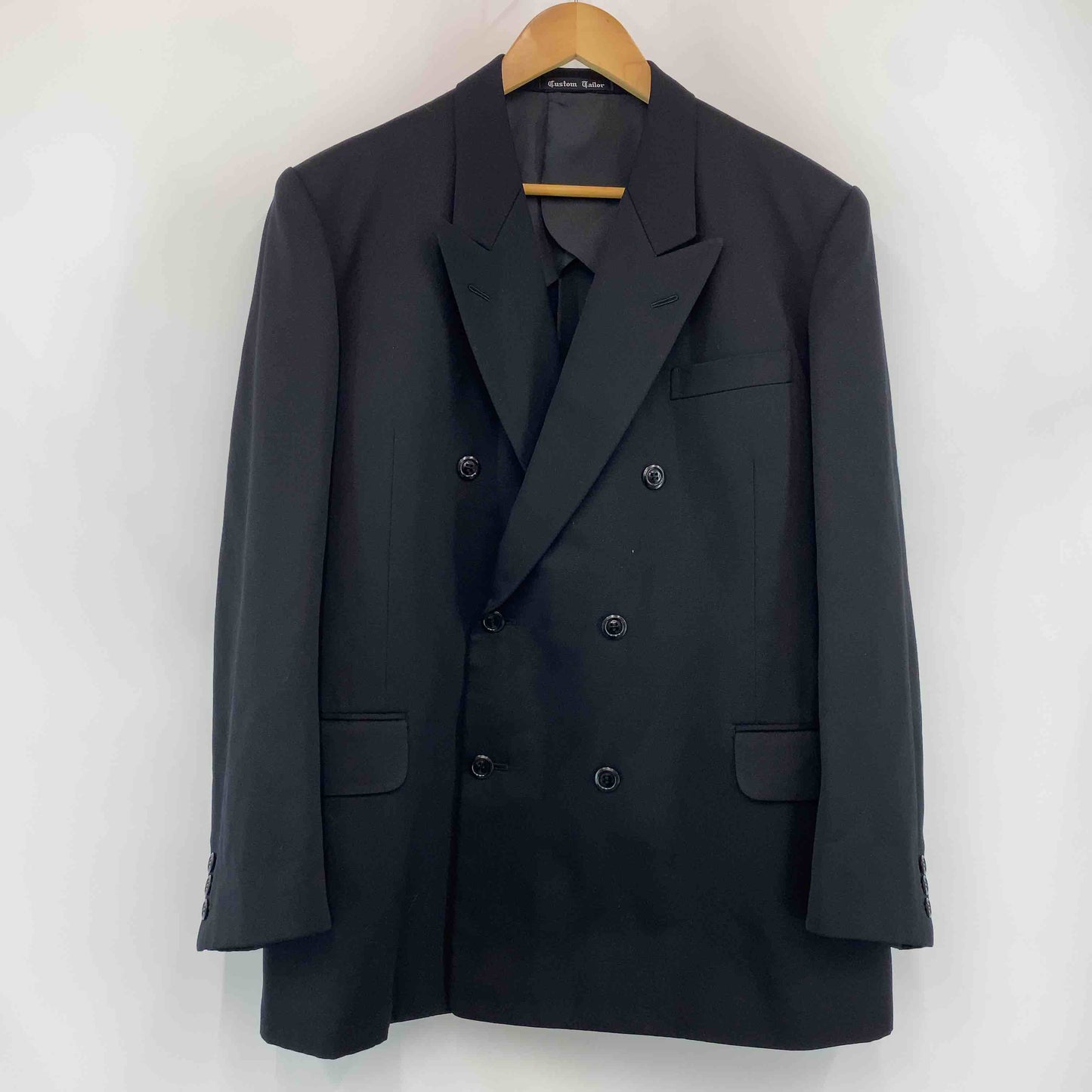 Custom Tailor メンズ テーラードジャケット 黒 ダブルボタン