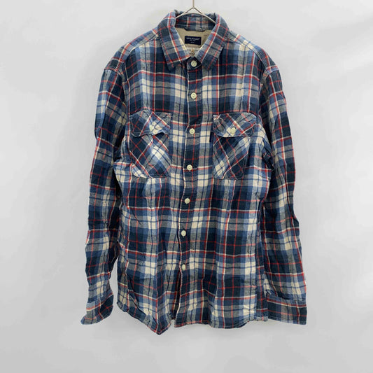 BACK NUMBER バックナンバー レディース 長袖シャツ ブラウス チェック柄 ブルー レッド Mサイズ