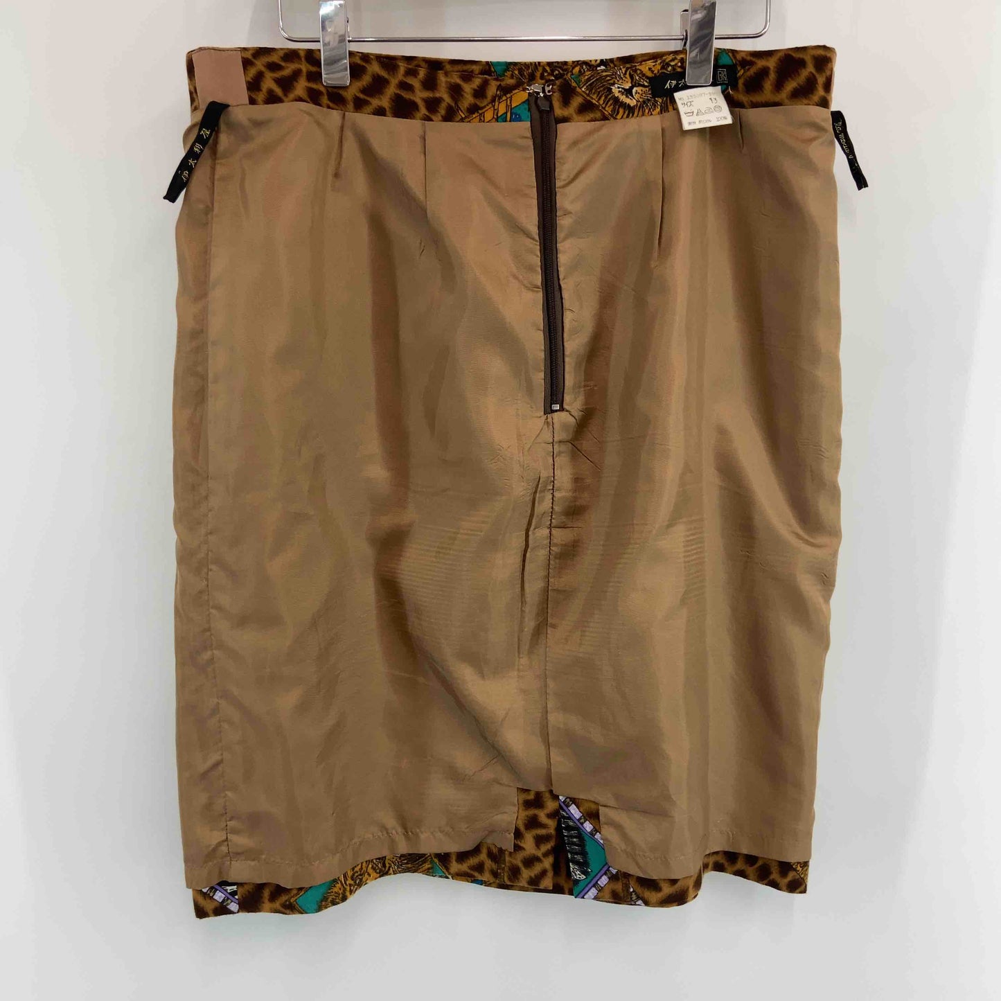 伊太利屋 イタリヤ レディース ひざ丈スカート アニマル柄 ブラウン系