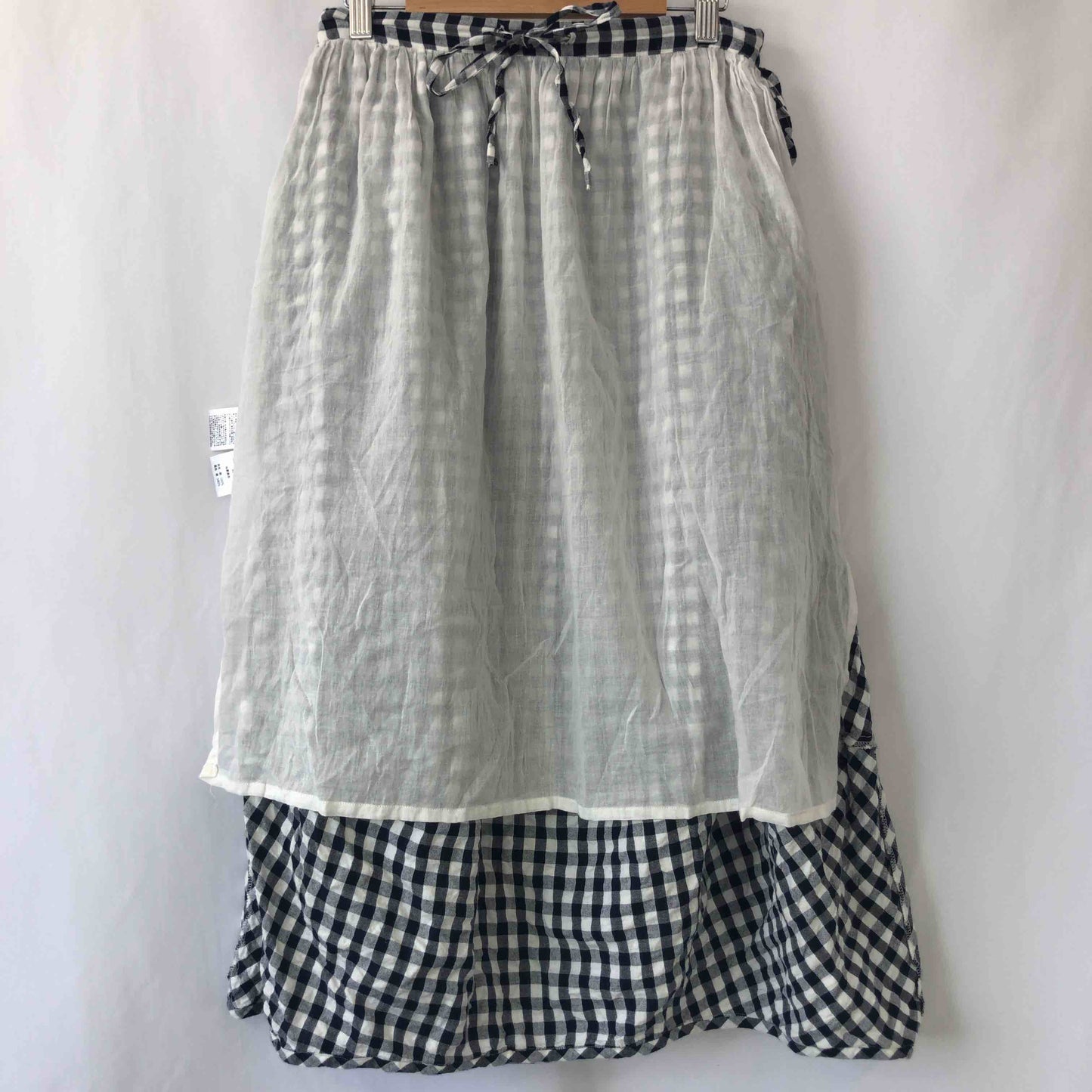 日本アパレル・ファッション産業協会 レディース ロングフレアスカート 白黒 チェック tk