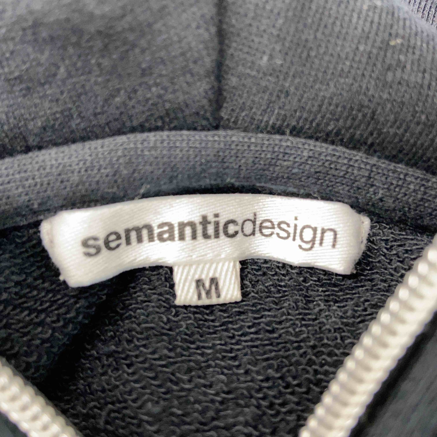 Semantic design セマンティックデザイン メンズ パーカーベスト ジップデザイン ブラック