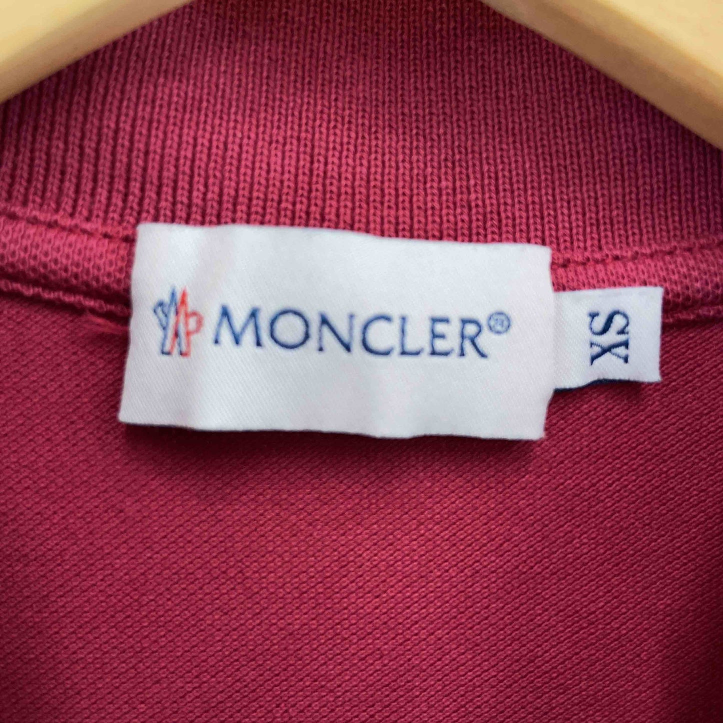 MONCLER モンクレール レディース ポロシャツ 半袖ポロシャツ ワインレッド フリル ボタンダウン