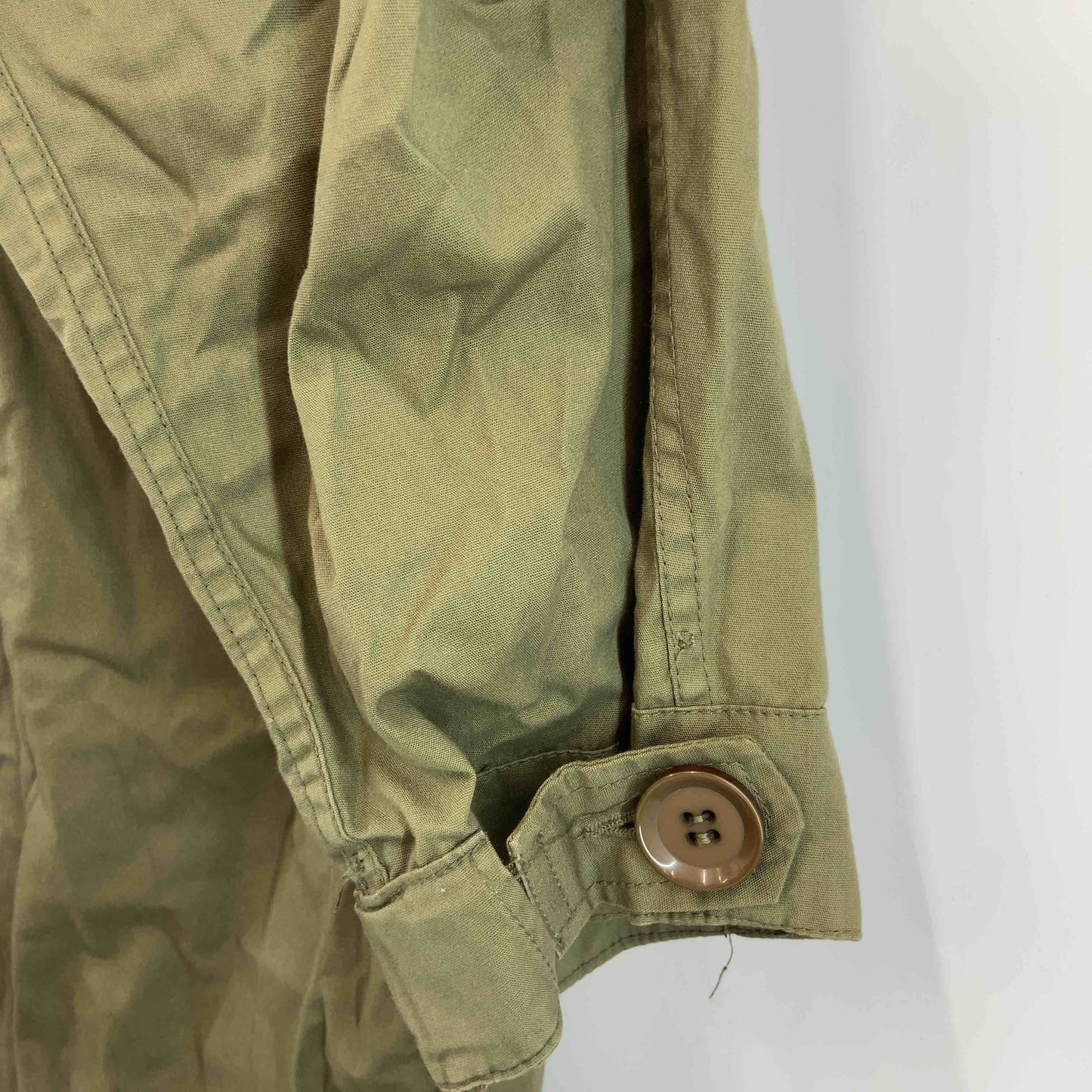 ヴィンテージ メンズ ミリタリージャケット フード フルジップ モッズジャケット カーキ