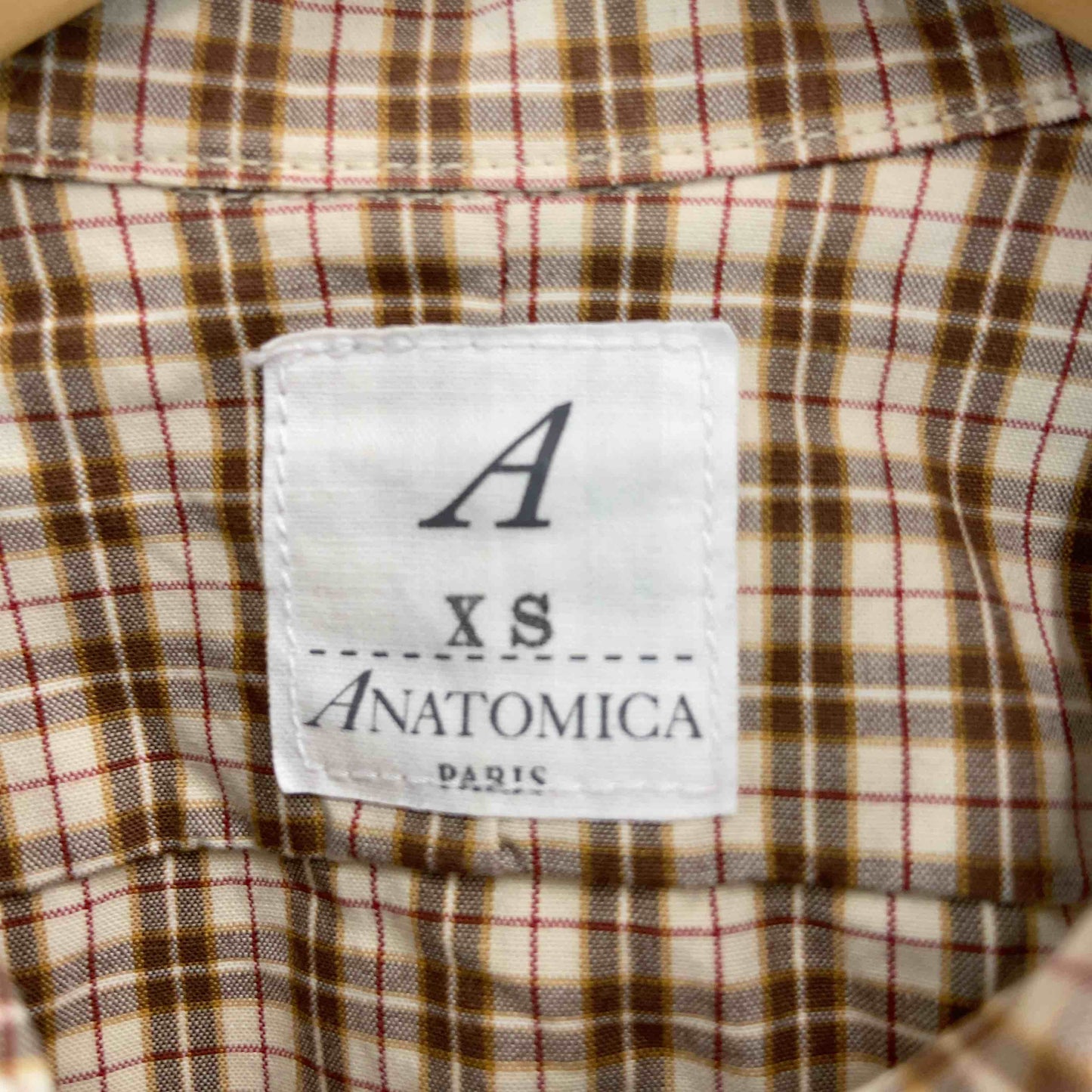 ANATOMICA アナトミカ　チェック　茶系　サイズXS  レディース 長袖シャツ/ブラウス