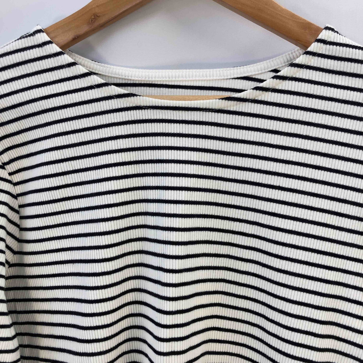 Re:EDIT リエディ レディース Tシャツ（長袖） 白黒ストライプ tk