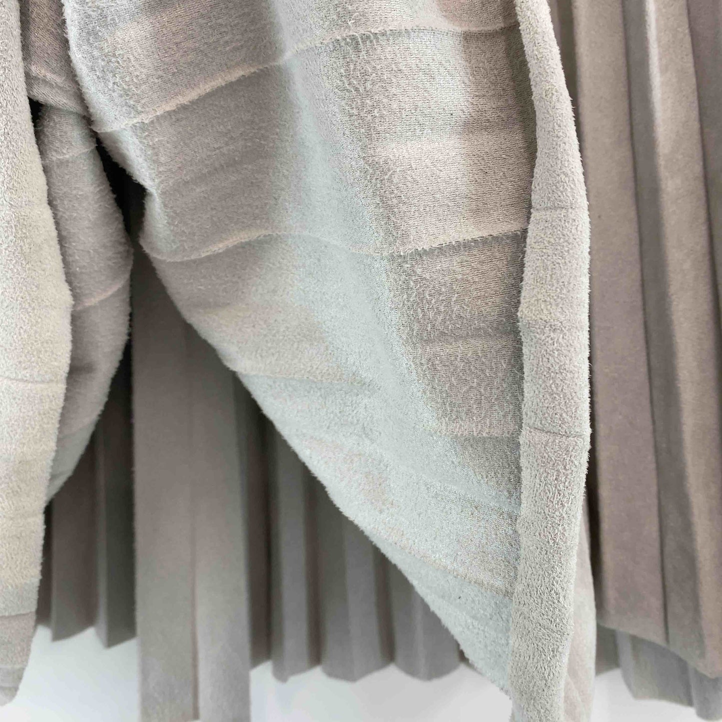 CORNERS コーナーズ レディース ロングスカート プリーツ スウェード風 ライトグレー