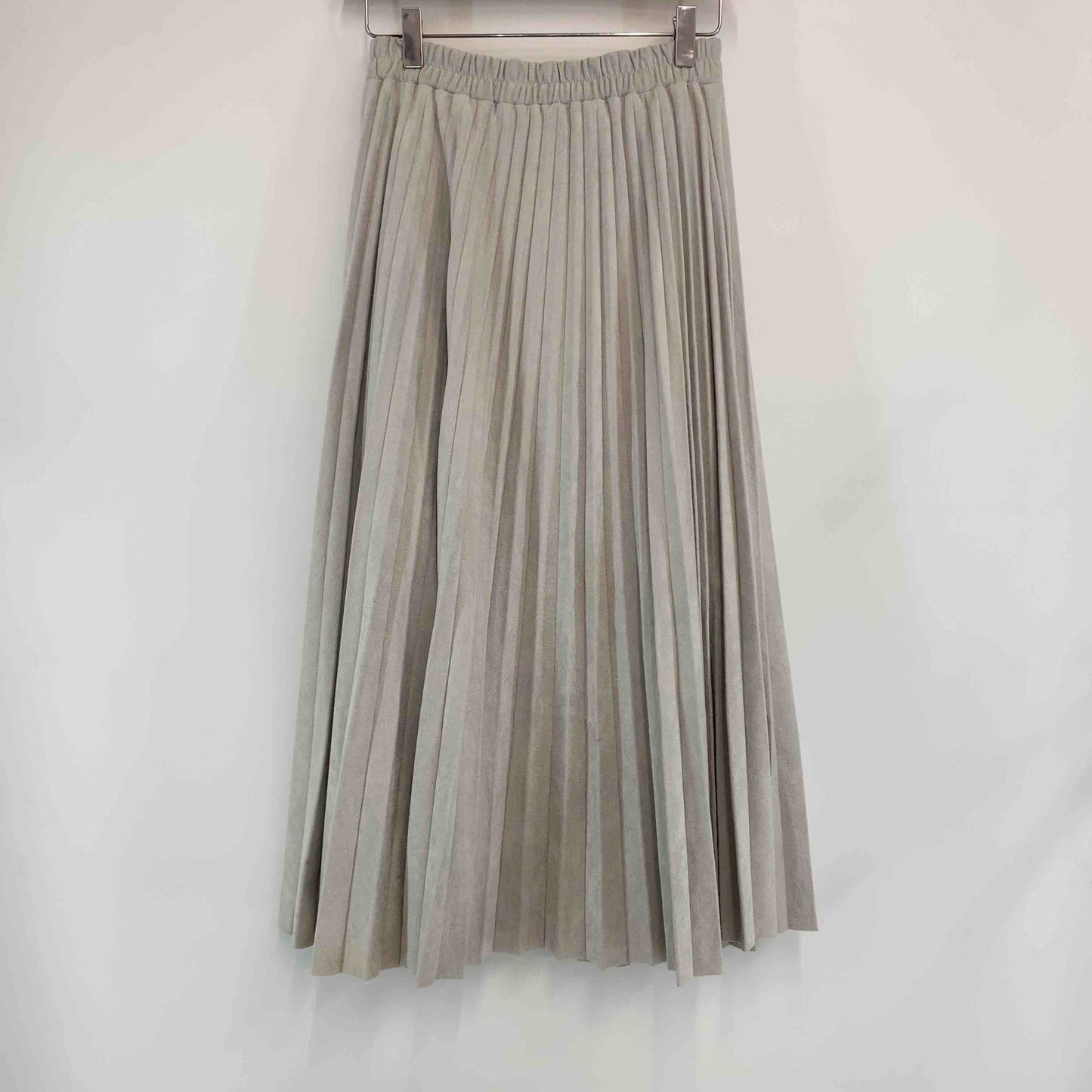 CORNERS コーナーズ レディース ロングスカート プリーツ スウェード風 ライトグレー