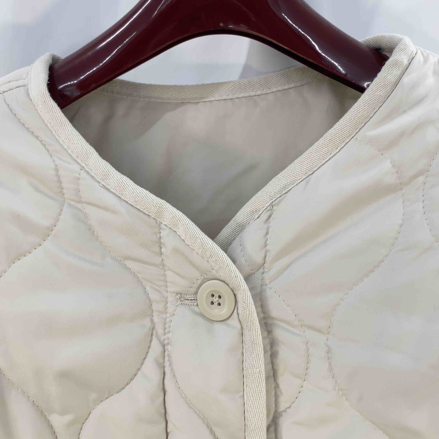 関西ファッション連合  レディース ノーカラージャケット ベージュ tk