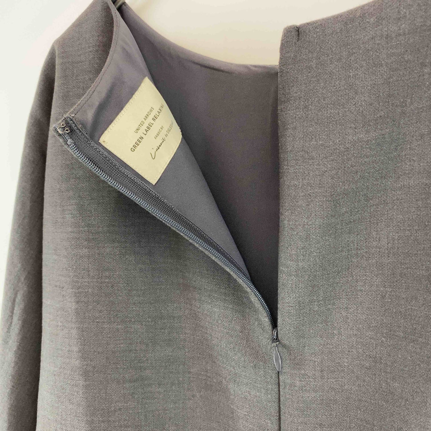 UNITED ARROWS green label relaxing ユナイテッドアローズグリーンレーベルリラクシング レディース 長袖ワンピース チャコールグレー ウエストタック