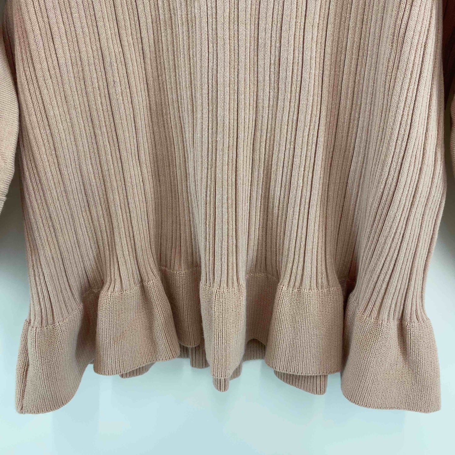 組曲　クミキョク　くすみピンクベージュ　リブ　7分丈　 レディース ニット/セーター