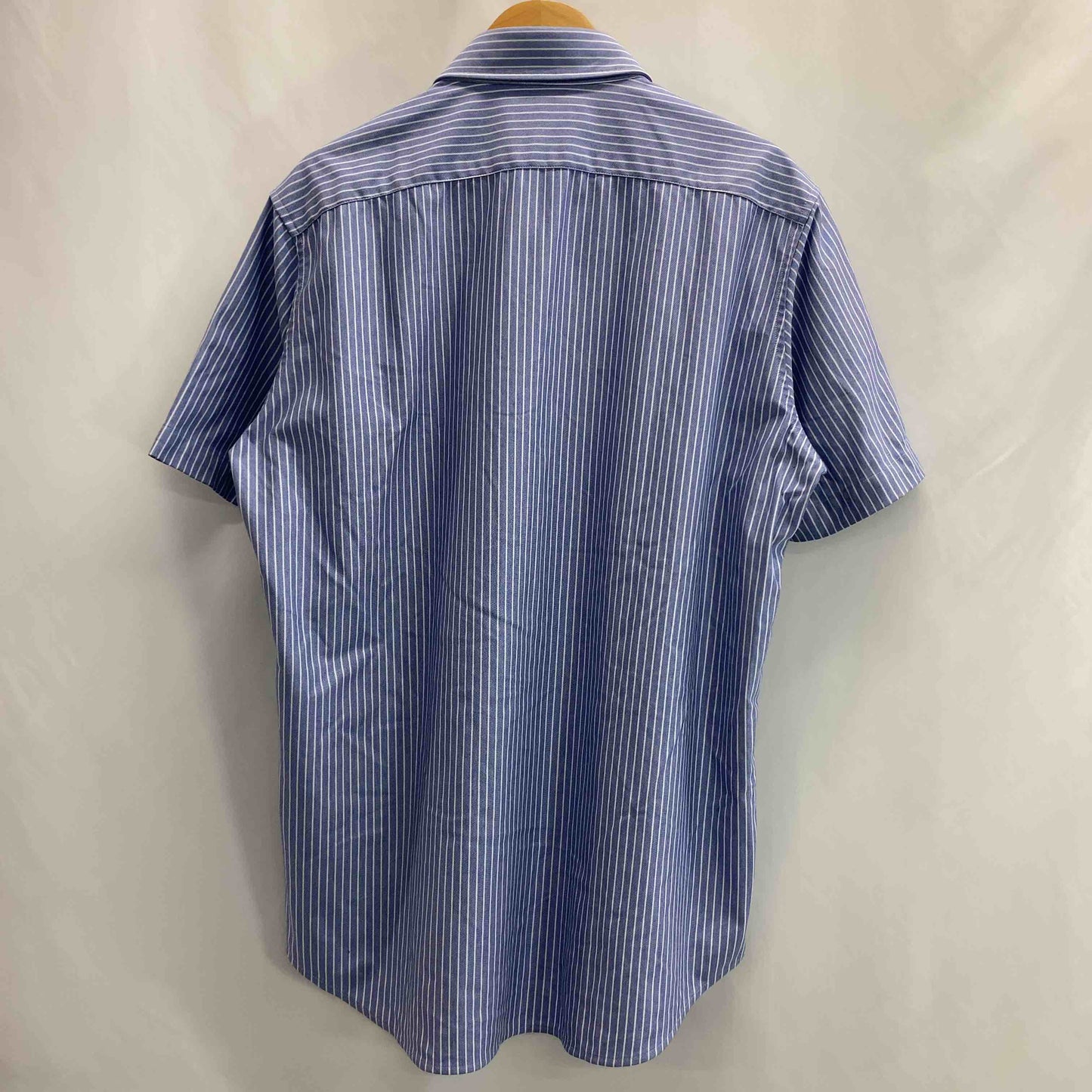 UNIQLO ユニクロ メンズ 半袖シャツ ブルー ストライプ柄 tk