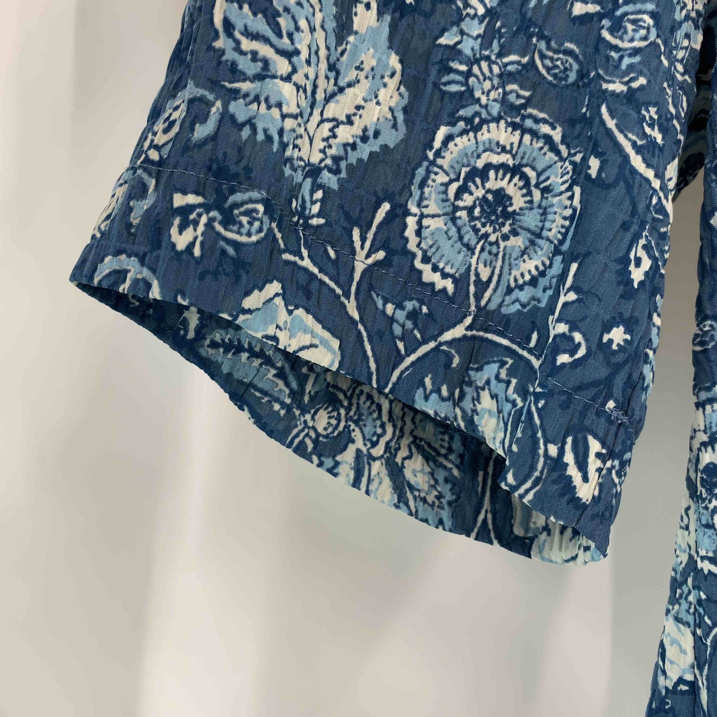 ZARA ザラ レディース 半袖シャツ/ブラウス 開襟シャツ 花柄 ブルー