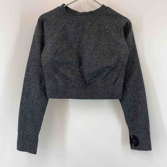 レディース カットソー（長袖）ショート丈 サムホール ラグランスリーブ グレー