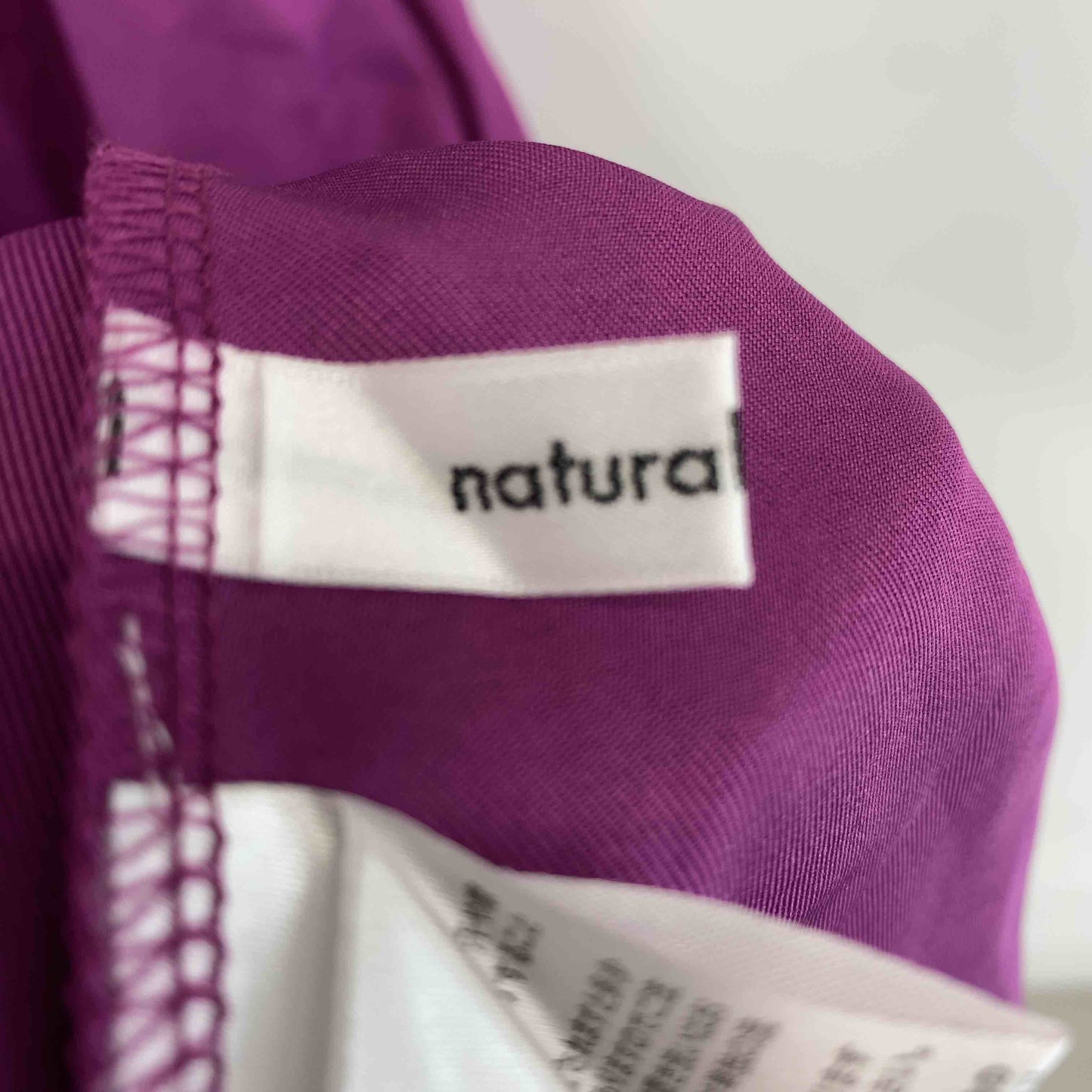 natural couture ナチュラルクチュール レディース ベルト付き ボーダー柄 ドッキングワンピ パープル フレアスカート 半袖ワンピース