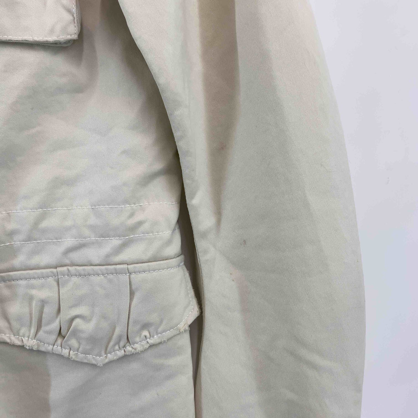 WJK ダブルジェイケイ メンズ ミリタリージャケット ライトベージュ ドローストリング ダメージ加工