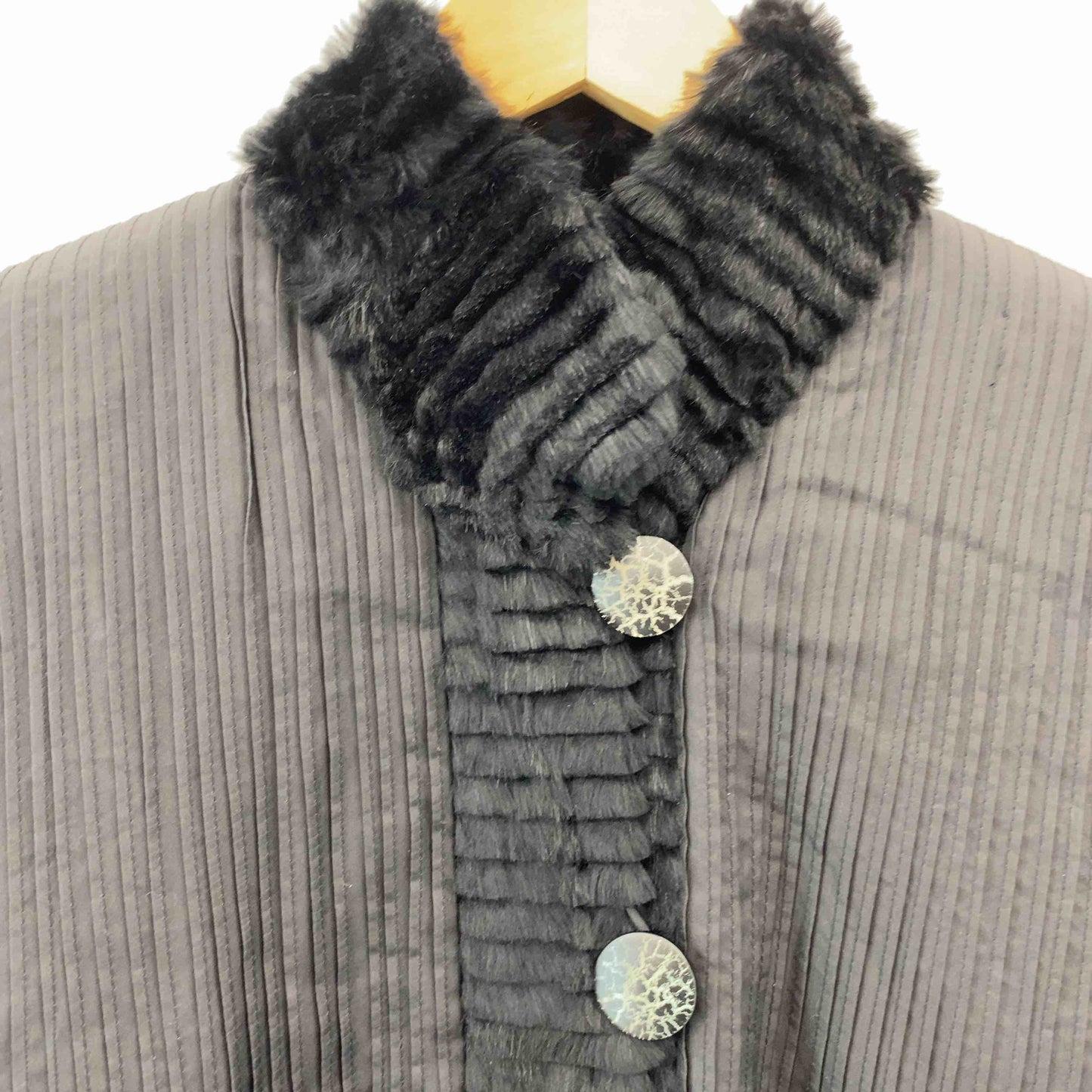 KASUGA  レディース 毛皮/ファーコート リバーシブル ラビットファー ブラック