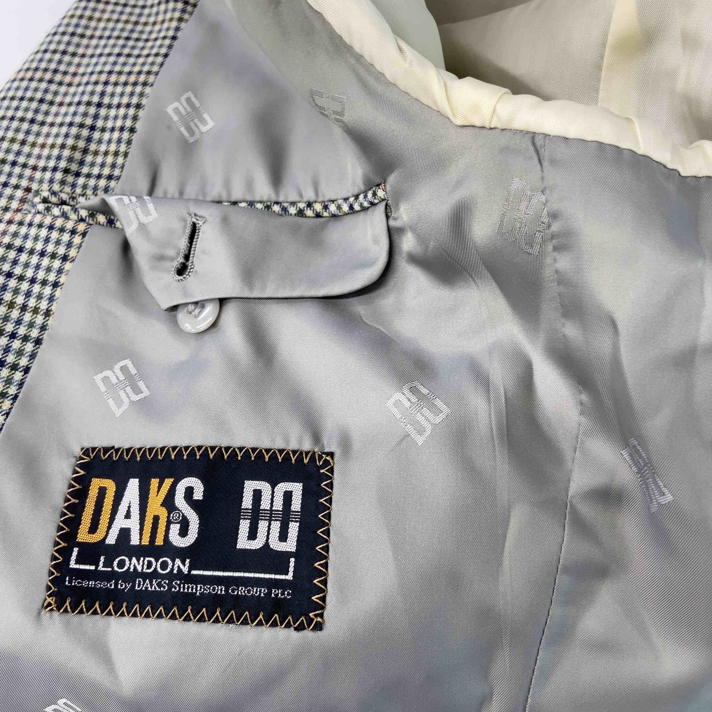 Daks ダックス メンズ テーラードジャケット 千鳥格子 グリーン系