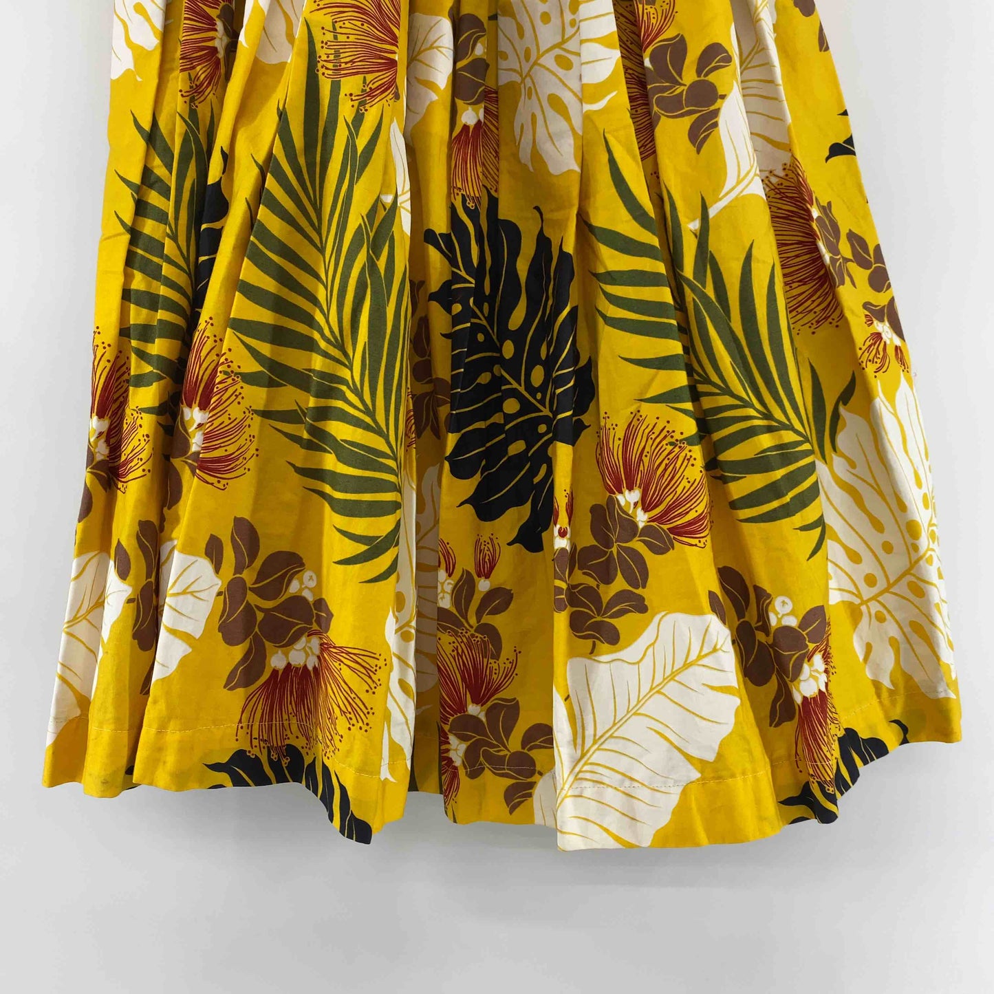 レディース ひざ丈スカート パウスカート ハワイアン フラダンス 黄色 イエロー