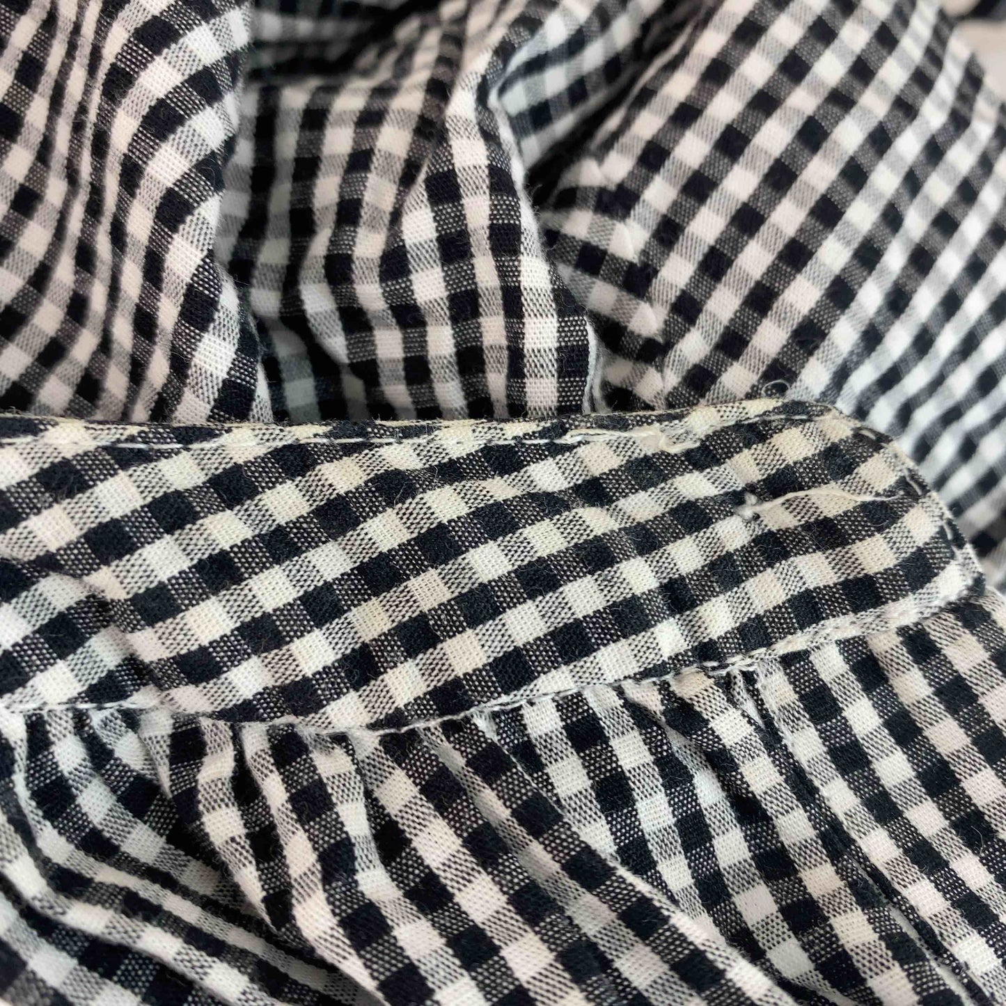 レディース 長袖シャツ　ブラウス　ギンガムチェック　ラグランスリーブ　黒