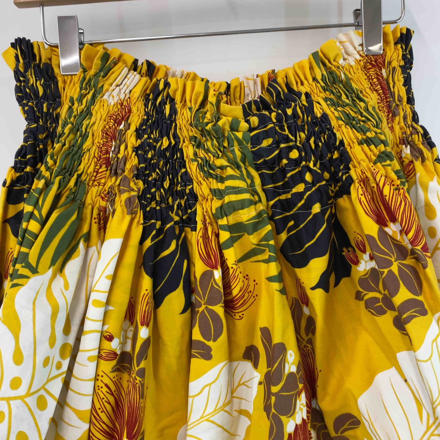 レディース ひざ丈スカート パウスカート ハワイアン フラダンス 黄色 イエロー