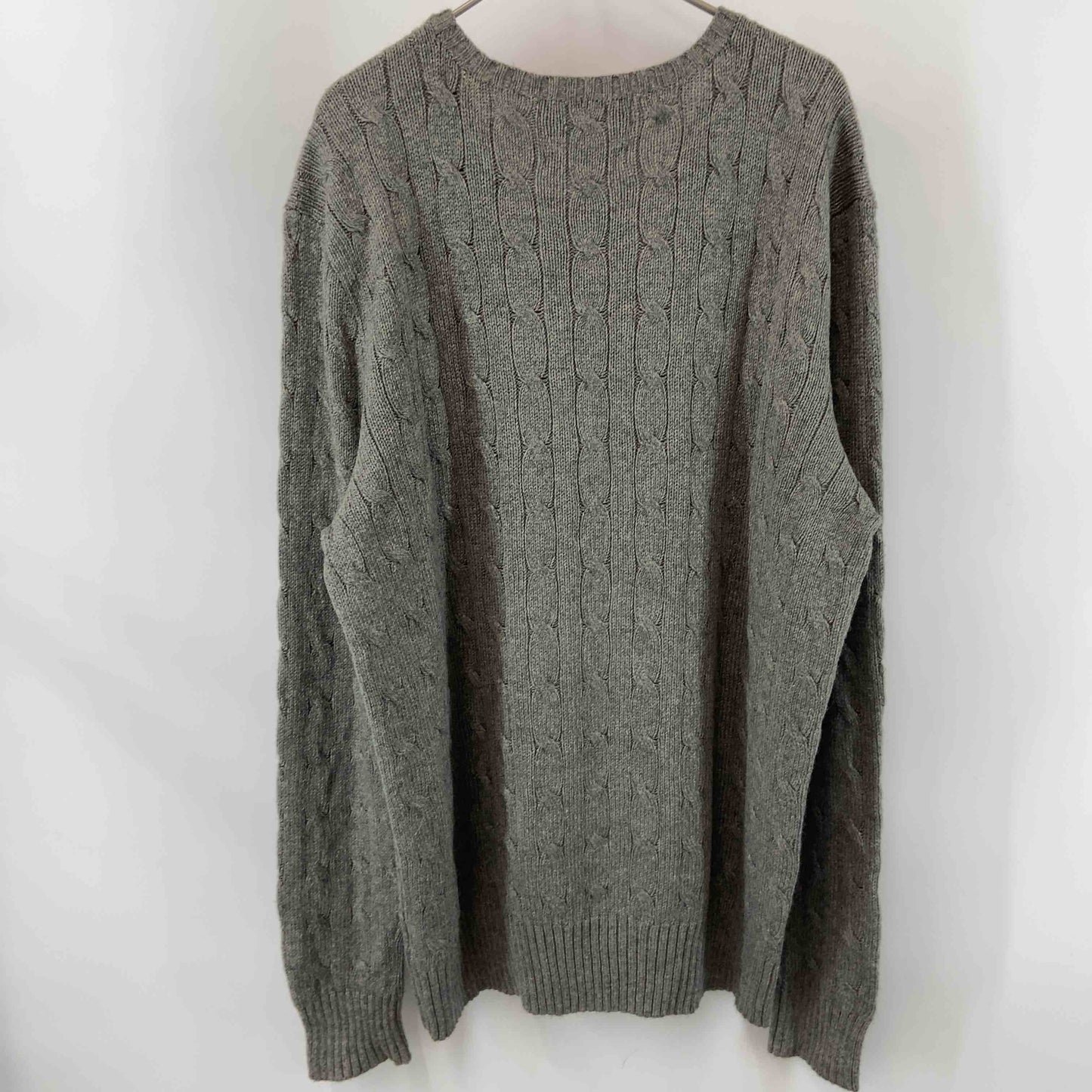 POLO RALPH LAUREN ポロラルフローレン メンズ ニット　セーター　シルク100％　ケーブル編み　グレー