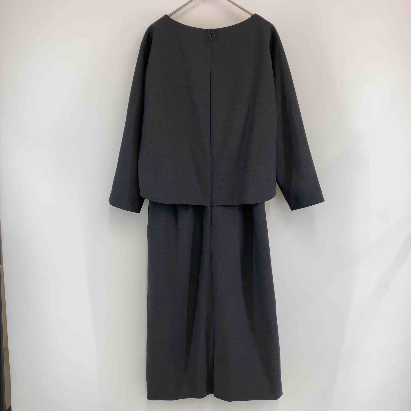 UNITED ARROWS green label relaxing ユナイテッドアローズグリーンレーベルリラクシング レディース 長袖ワンピース チャコールグレー ウエストタック