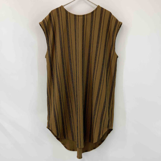 LOWRYS FARM ローリーズファーム レディース 袖なしブラウス パンツ セットアップ ストライプ ブラウン