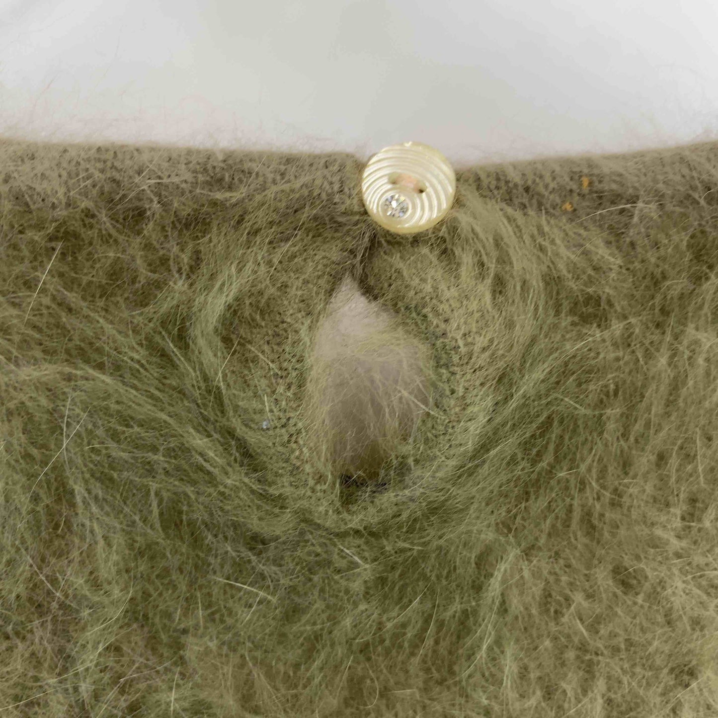 レディース ニット/セーター モヘア調 ビーズ装飾 ブラウン系