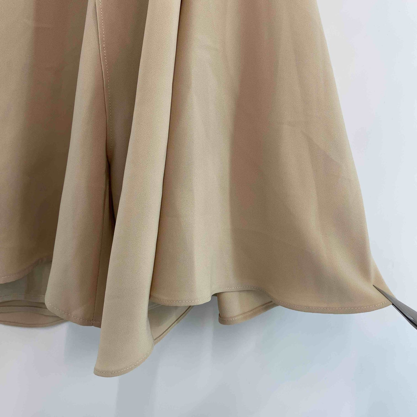 レディース 半袖ブラウス ベージュ ケープ風ブラウス