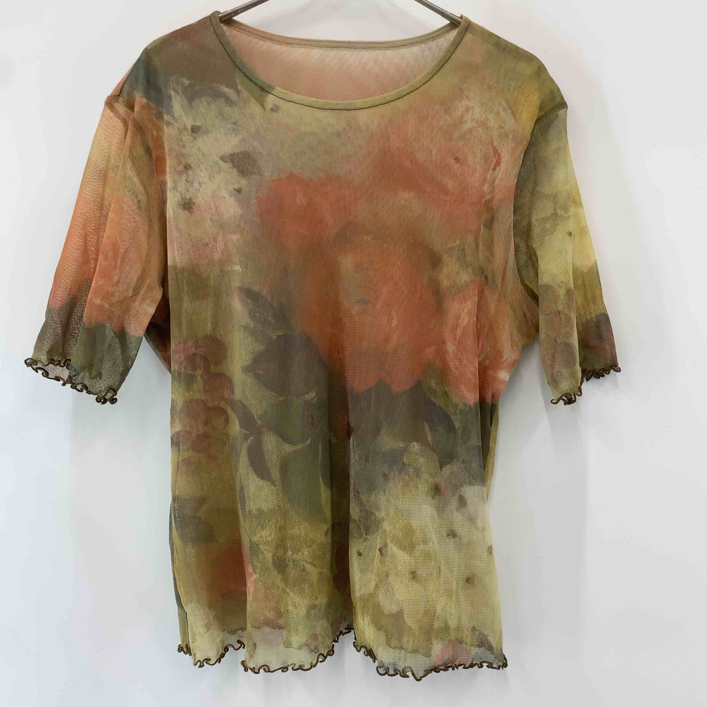 HARDY AMITES ハーディエイミス レディース 半袖シャツ/ブラウス 花柄 シースルー