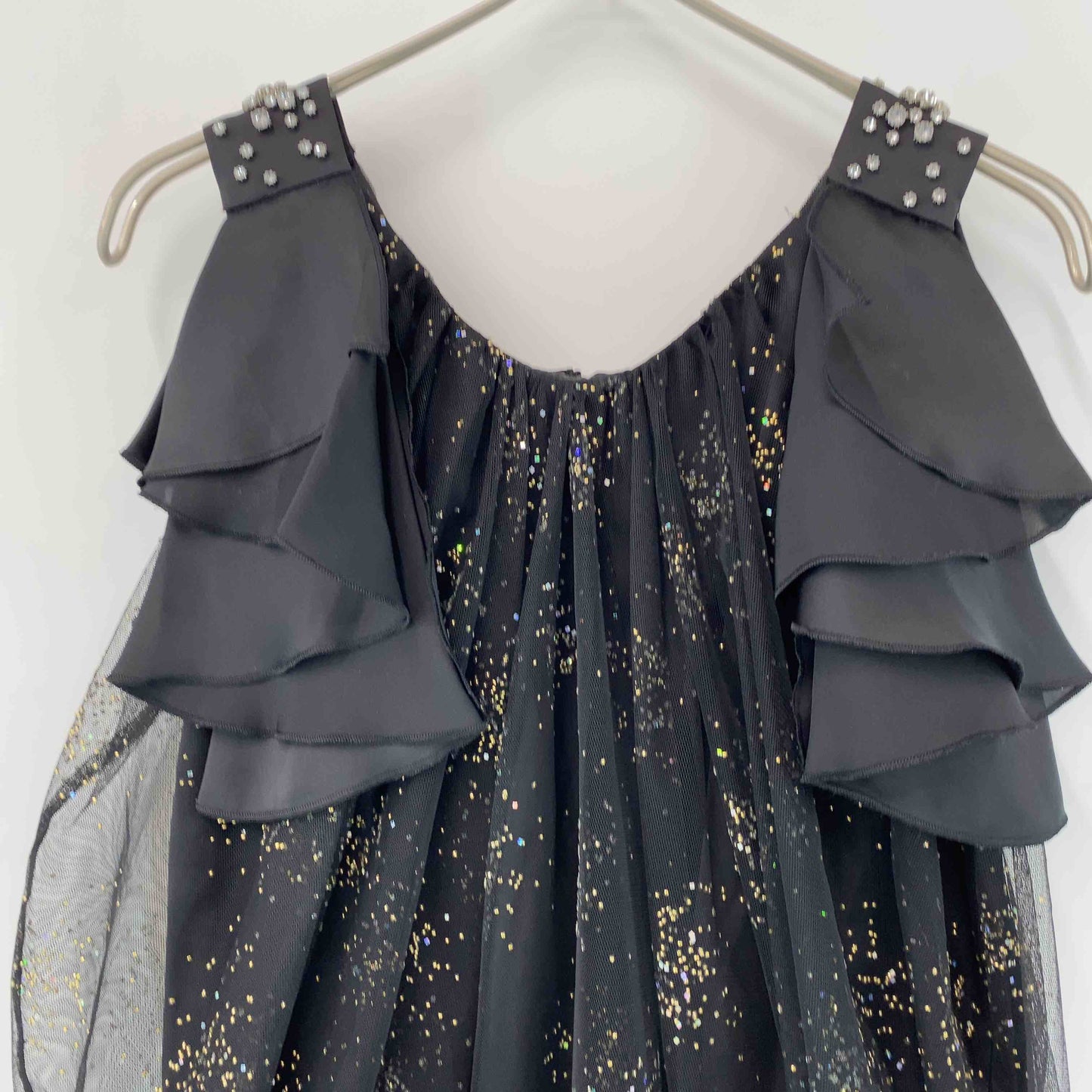 LANVIN en Bleu ランバンオンブルー レディース ノースリーブワンピースキャミワンピース　ブラック　ラメ付き