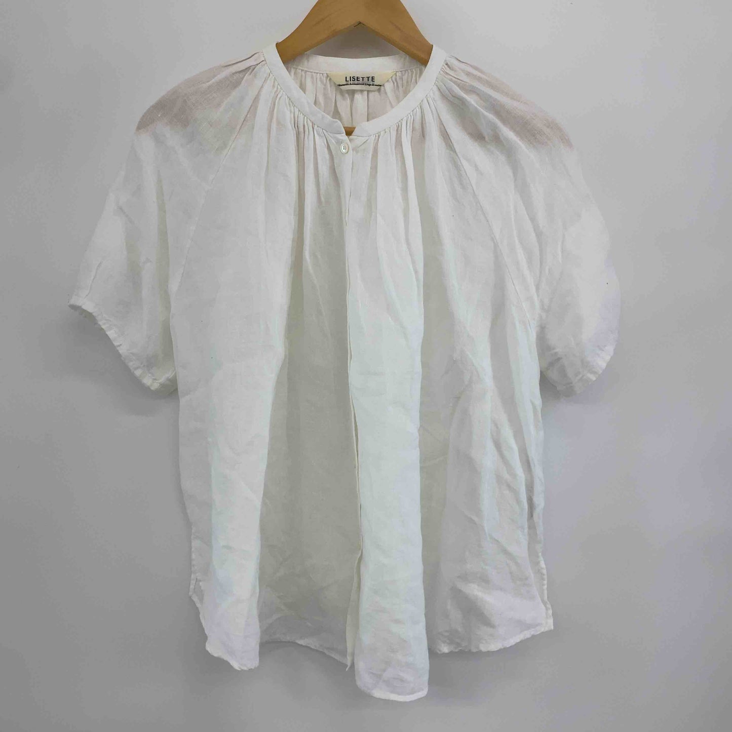 Lisette リゼッタ レディース 半袖シャツ/ブラウス ノーカラーシャツ ホワイト