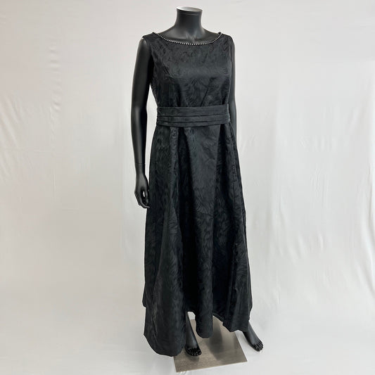 レディース　パーティードレス　ハイミセス　ウエストベルト　装飾　黒