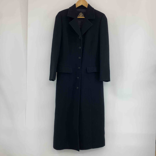 伊太利屋 イタリヤ レディース チェスターコート 黒 アンゴラ混