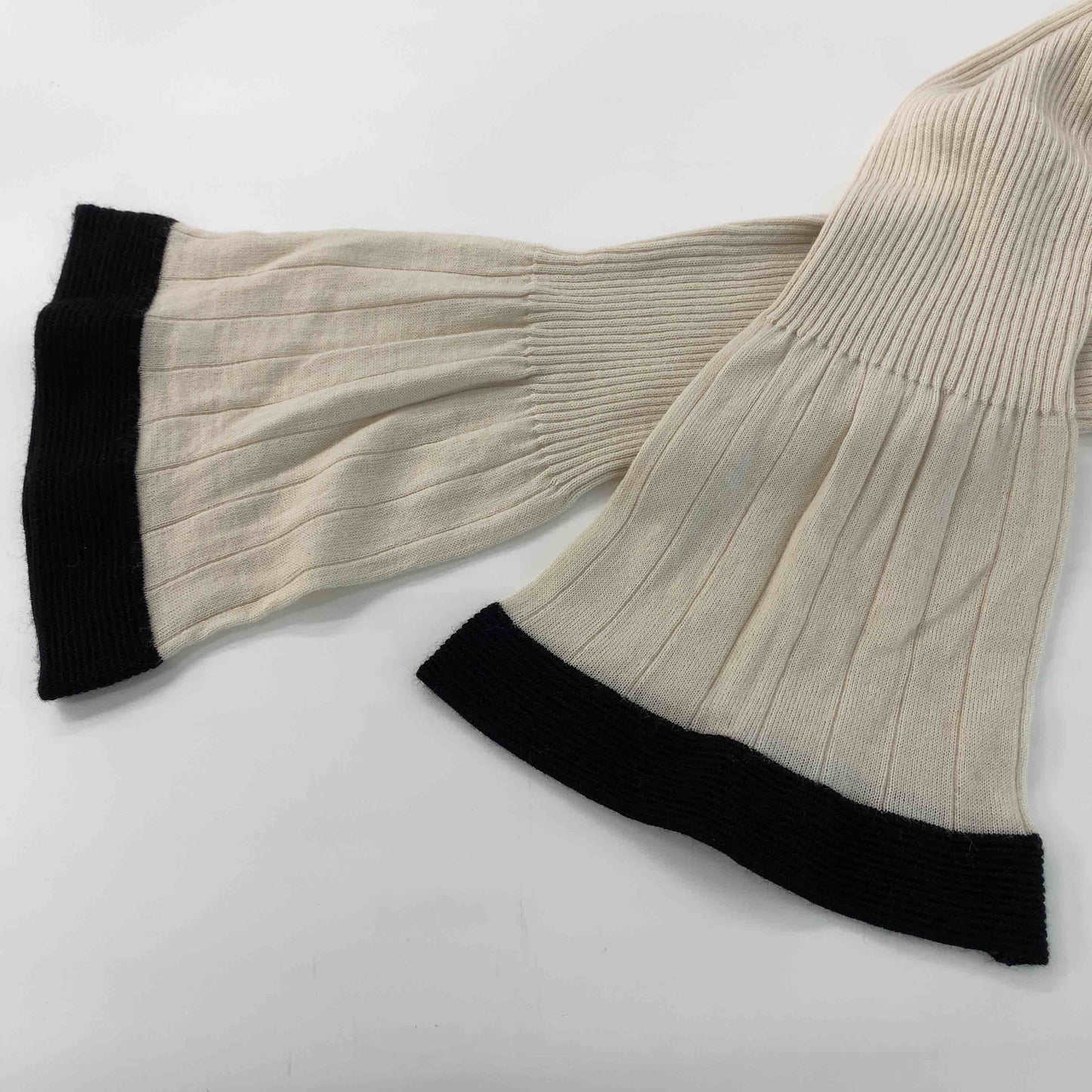 自由区 ジユウク レディース カーディガン　毛混　リブ　バイカラー　ベージュ系