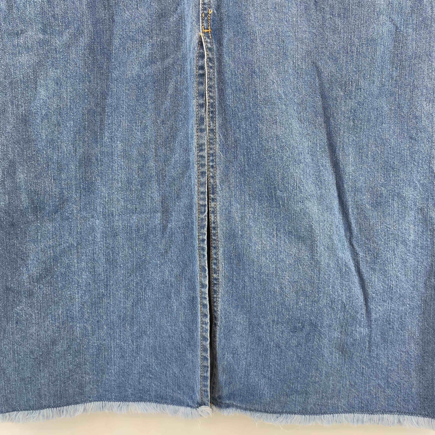 GU ジーユー レディース ロングスカート デニム 裾フリンジ スリット