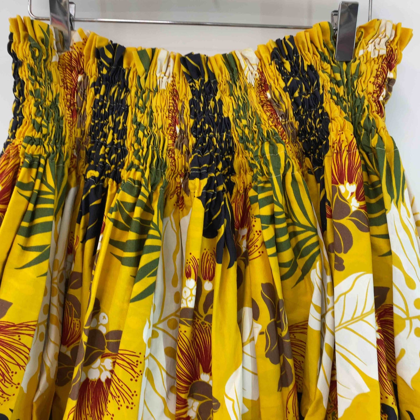 レディース ひざ丈スカート パウスカート ハワイアン フラダンス 黄色 イエロー