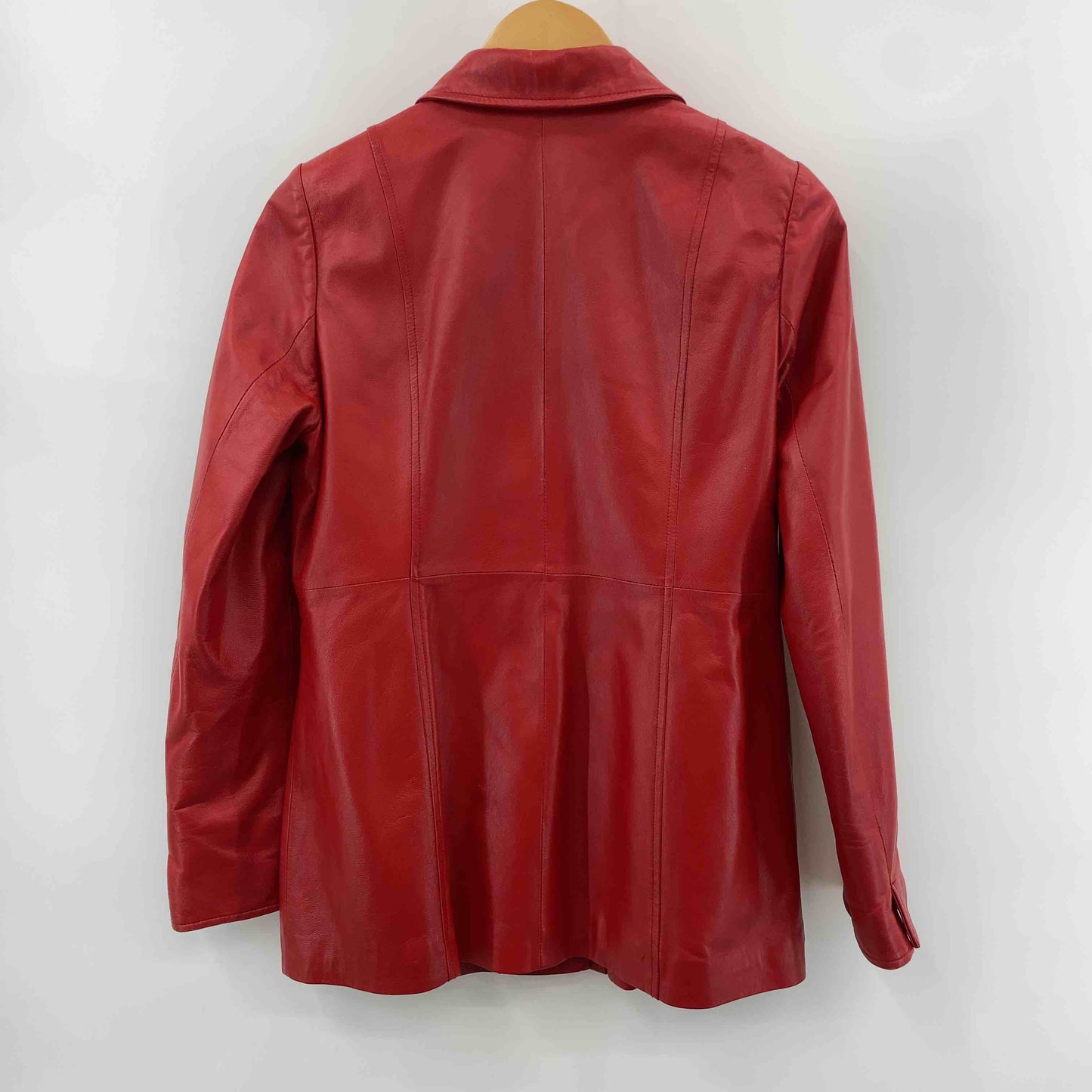 BALMAIN バルマン　赤　レッド　襟付き　 レザージャケット