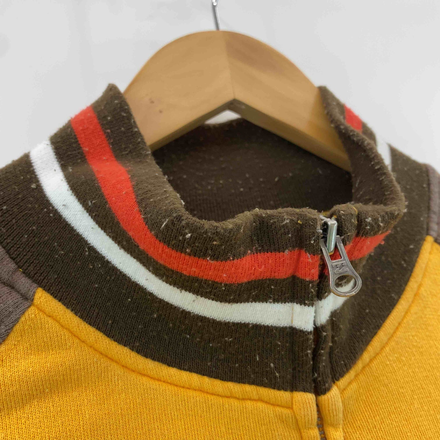 Billabong ビラボン メンズ スウェットハイネック フルジッパ バイカラー イエローオレンジ×ブラウン