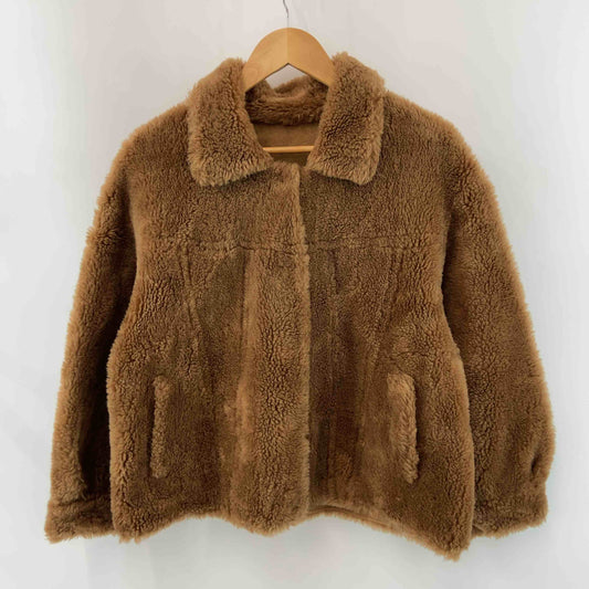 レディース ブルゾン 茶色 羊毛100% ブラウン