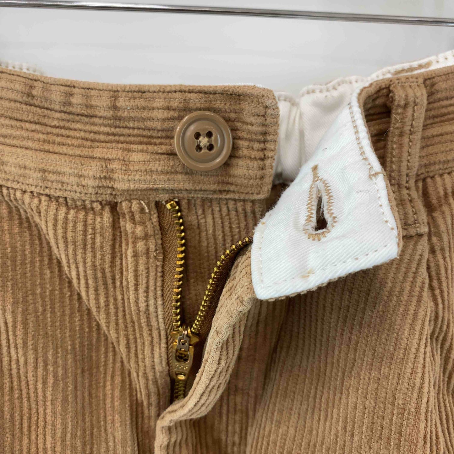 coen コーエン レディース ロングスカート　コーデュロイ　タック　ウエストゴム　ブラウン