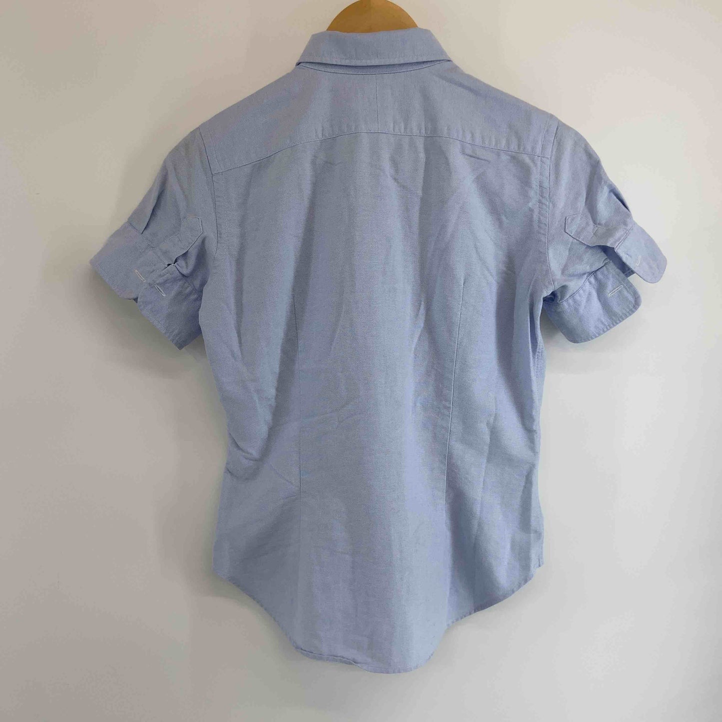 RALPH LAUREN ラルフローレン レディース 半袖シャツ　ブラウス　ボタンダウン　ロゴ刺繍　ブルー