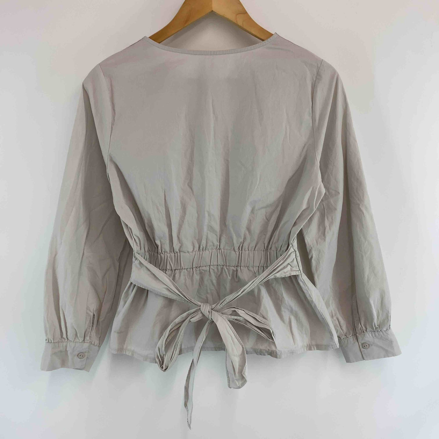 fifth フィフス ライトグレー　プルオーバー　リボン付き　レディース 長袖シャツ/ブラウス