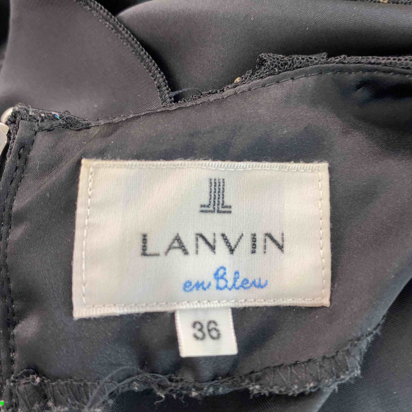 LANVIN en Bleu ランバンオンブルー レディース ノースリーブワンピースキャミワンピース　ブラック　ラメ付き