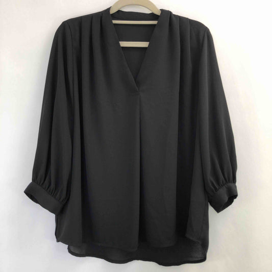 レディース 長袖ブラウス 黒 tk