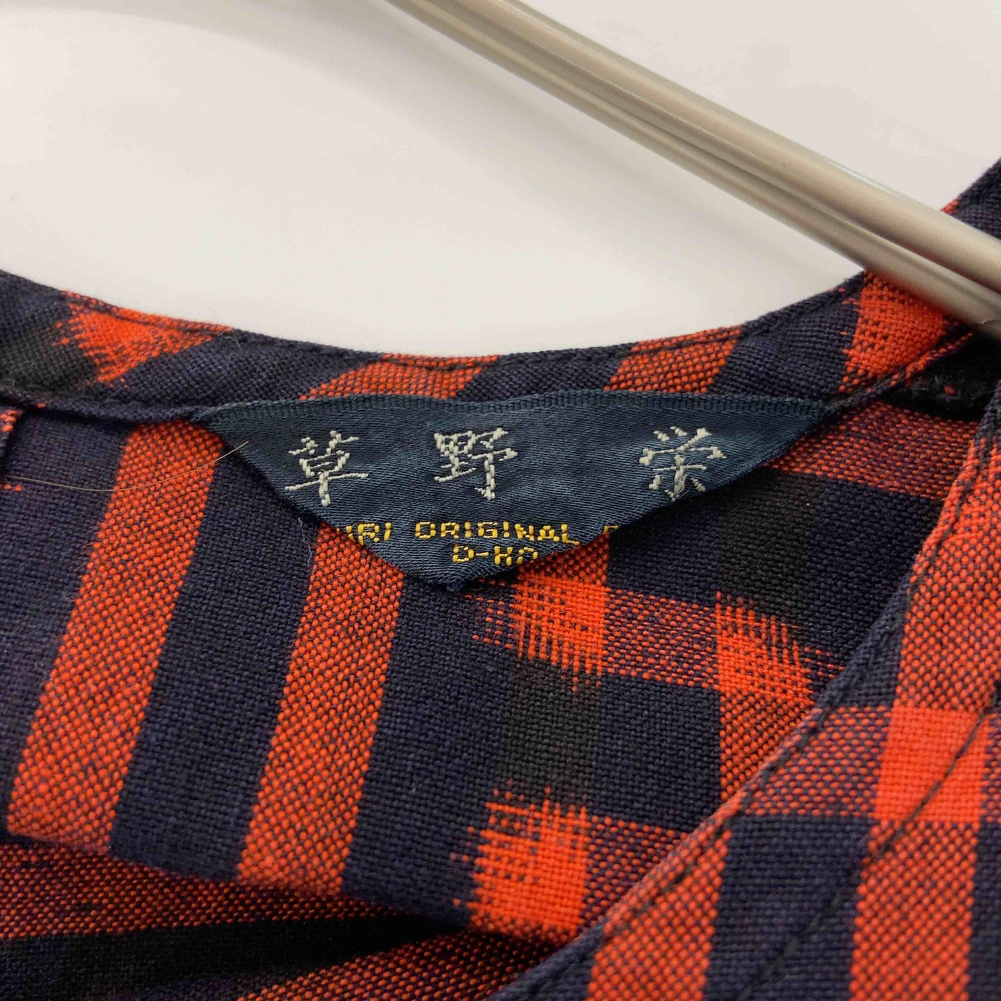 草野栄 レディース 長袖シャツ/ブラウス 七分袖 絣(かすり)模様 赤