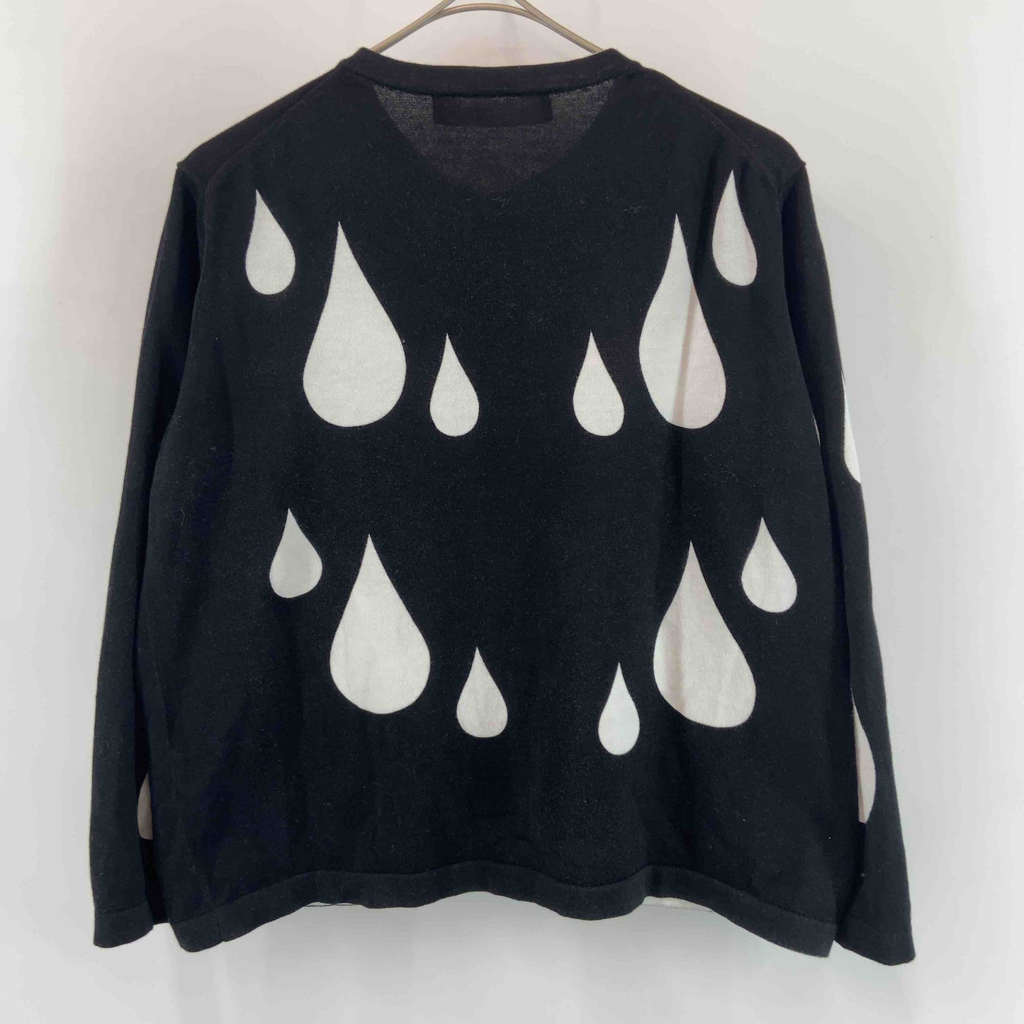 MOSCHINO モスキーノ レディース カーディガン ブラック 胸ロゴマーク 総柄