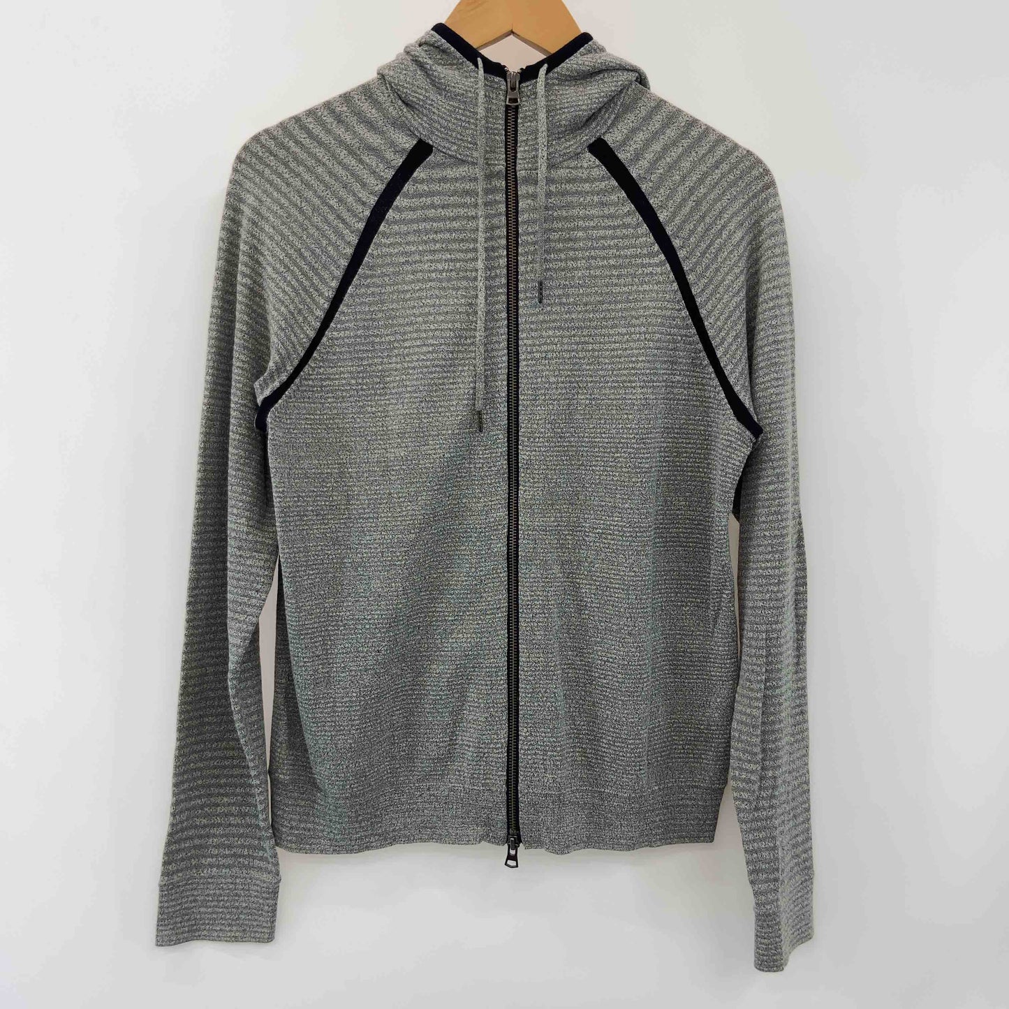 theory セオリー メンズ パーカー 杢グレー フード フルジップ