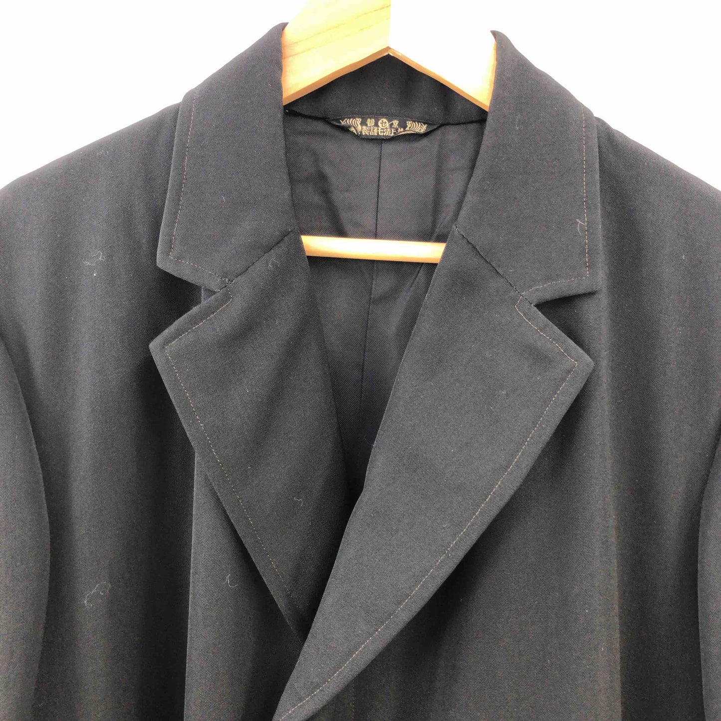 京都井上清七謹製  メンズ トレンチコート ブラック tk