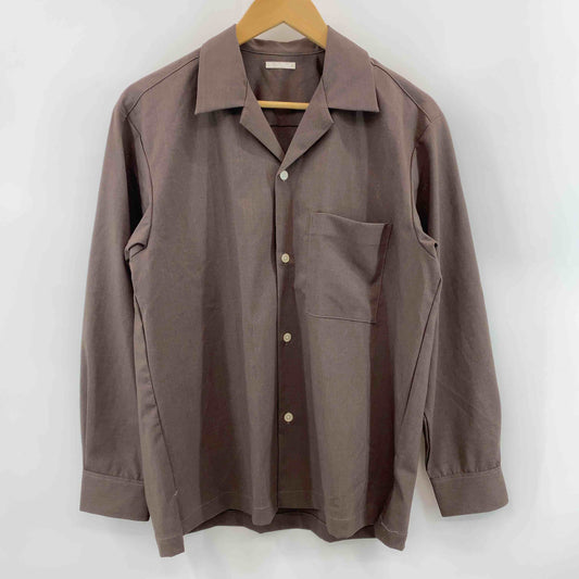 GU ジーユー メンズ 長袖シャツ オープンカラー ココアブラウン シャツジャケット